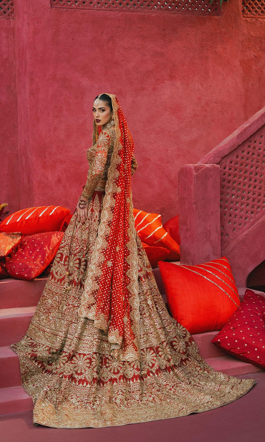 Garnet color wedding lehenga - Image 2