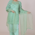 Mint Green Silk Cutdana Embellished Kurta Set
