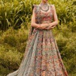 Saga green color wedding lehenga