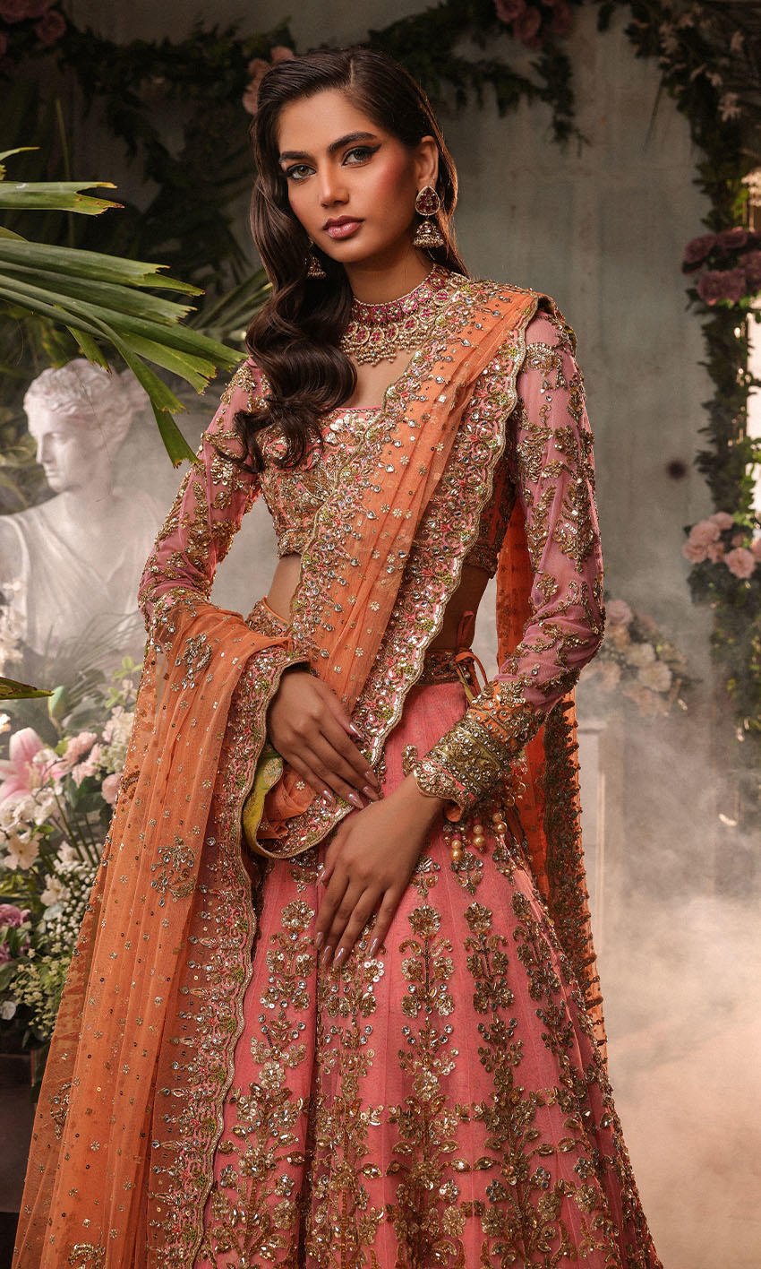 Pink color wedding lehenga - Image 2