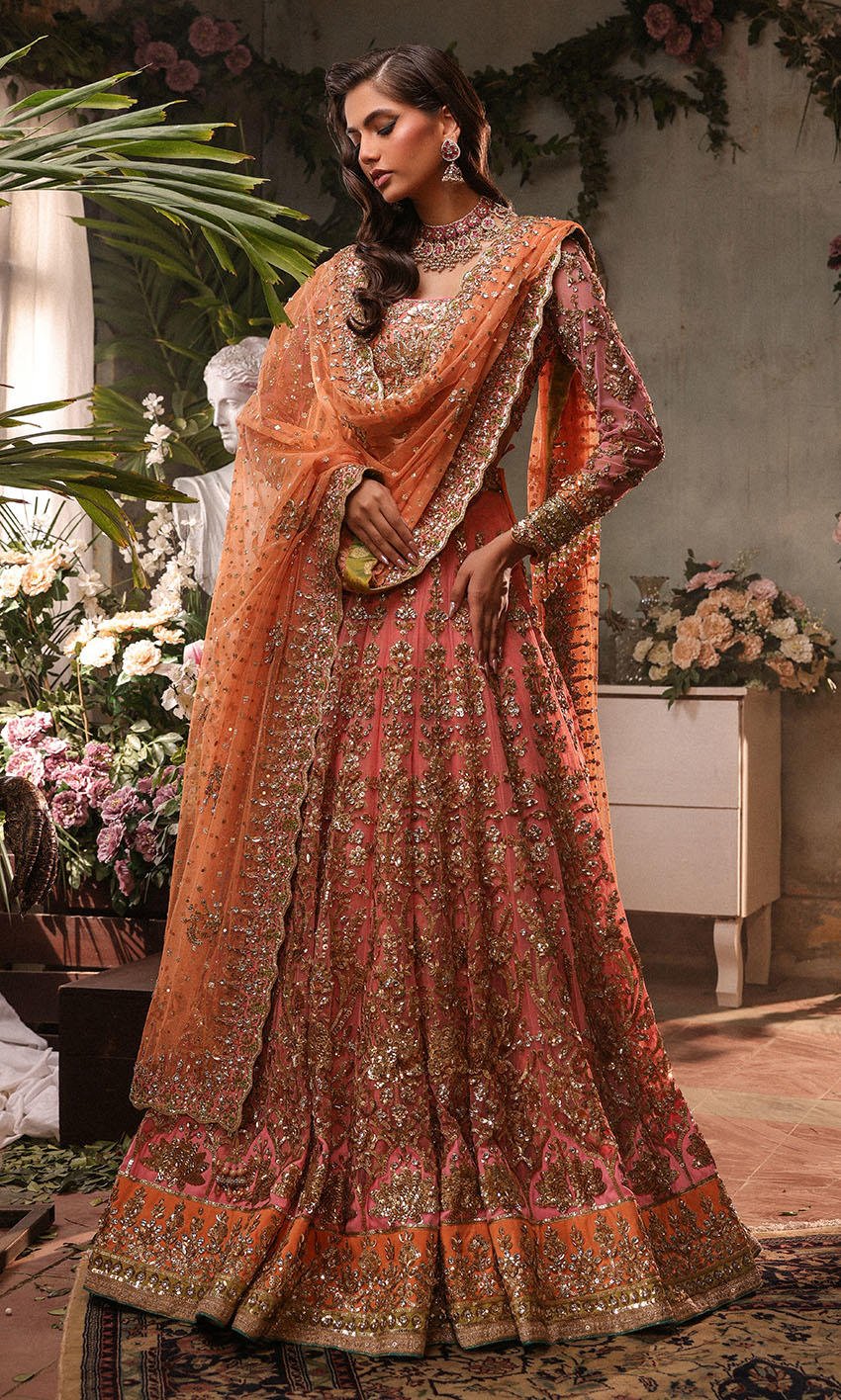 Pink color wedding lehenga