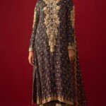 Black color chiffon suit