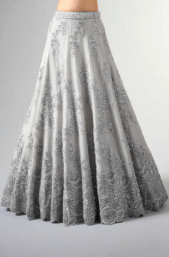 Blue Organza Cutdana Work Lehenga Set - Image 3