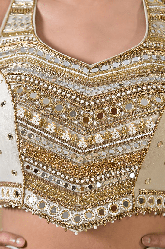 Off-White Banarasi Georgette Gharara Set - Image 4