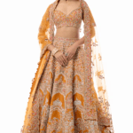 Rust Raw Silk Embroidered Lehenga Set