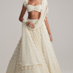 Off-White Organza Mirror & Pearl Embroidered Lehenga Set
