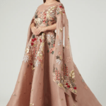 Peach Cotton Silk Embroidered Lehenga Set