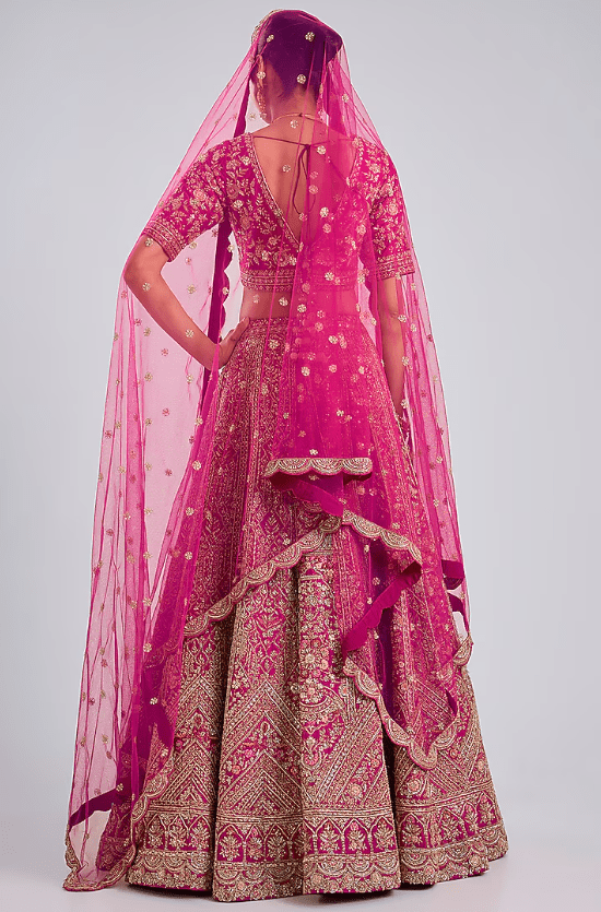 Pink Raw Silk Lehenga Set - Image 2