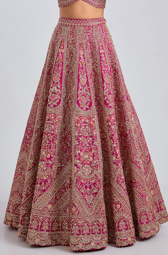 Pink Raw Silk Lehenga Set - Image 3
