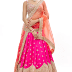 Rani Pink Tussar Embroidered Lehenga Set