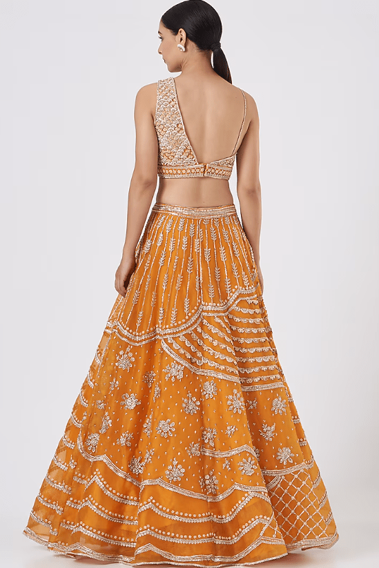 Mustard Embroidered Lehenga Set - Image 2