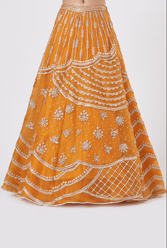 Mustard Embroidered Lehenga Set - Image 3