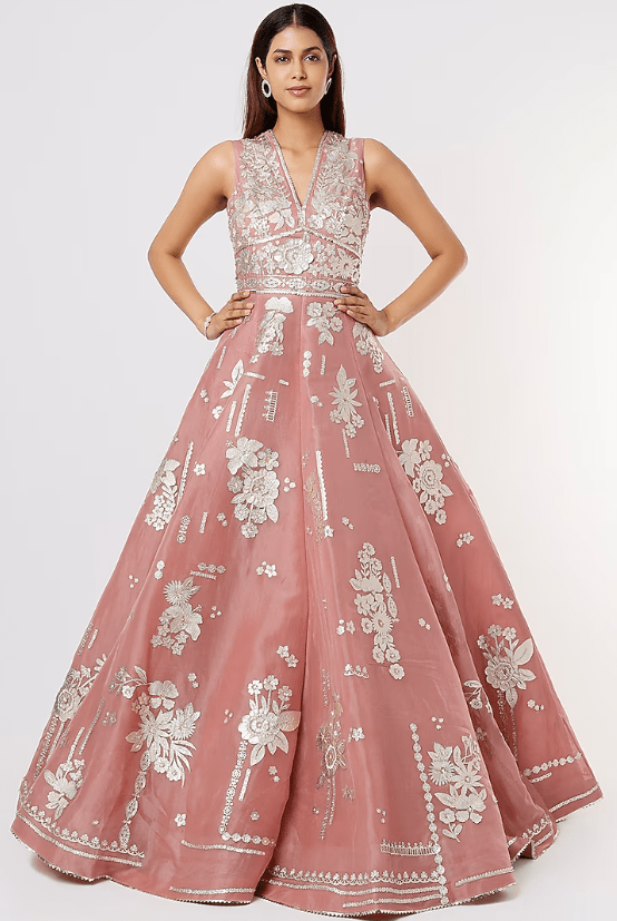 Pink Embroidered Gown