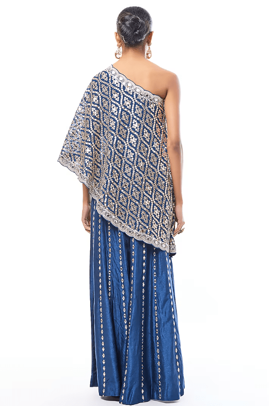 Blue Tussar Pant Set - Image 2