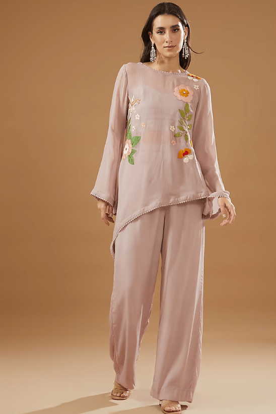 Mauve Georgette Co-Ord Set