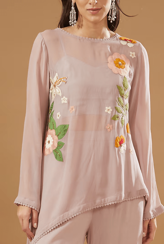 Mauve Georgette Co-Ord Set - Image 4