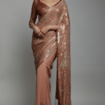 Kadambari Pink Chiffon Sequins Embroidered Saree Set