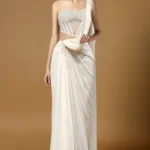 Ivory Pearl Draped Saree with Structured Corset