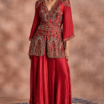 Rust Mori Silk Embroidered Co-Ord Set