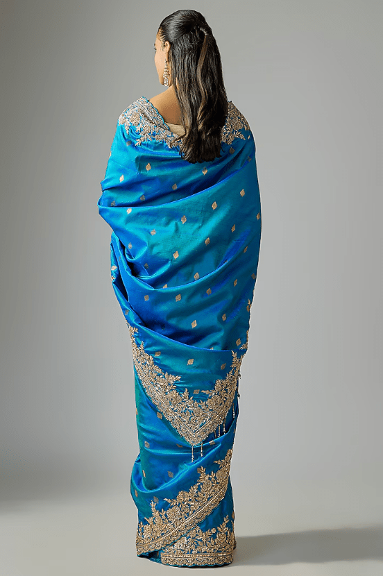Blue Silk Saree - Image 2