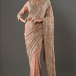 Kadambari Pink Chiffon Sequins Embroidered Saree Set