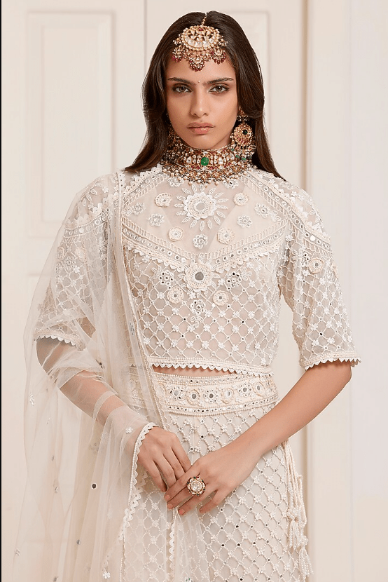 Ivory Net Sharara Set - Image 3