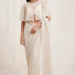 Ivory Net Jaal Saree Set