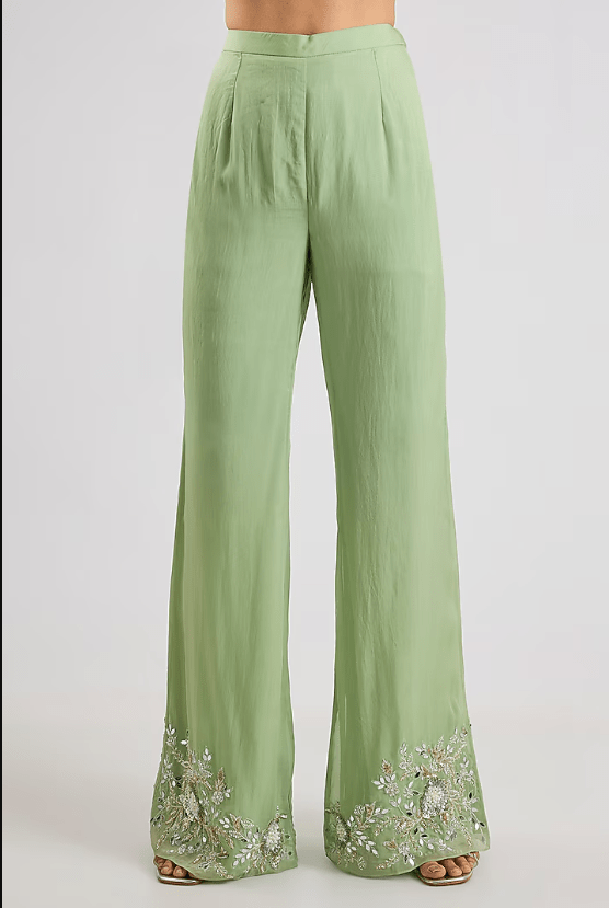 Mint Green Georgette Embellished Kurta Set - Image 3