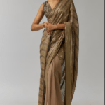 Mouse Chiffon Sequins Embroidered Saree Set