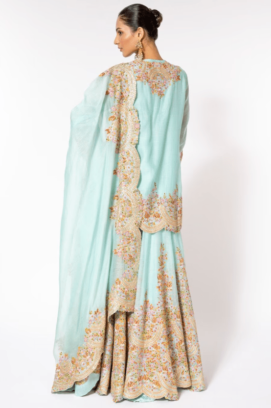 Blue embellished sharara set - Image 5