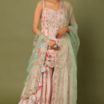 Pink Chanderi Silk Cutwork Embroidered Gharara Set