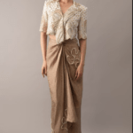 Ivory & Nude Silk Armour Jacket Set