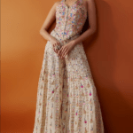 Ivory Georgette Resham Embroidered Sharara Set