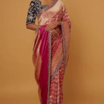 Pink Banarasi Zardosi Embroidered Saree Set