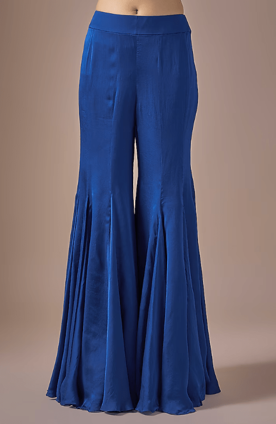 Electric Blue Satin Sharara Set - Image 3
