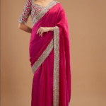 Pink Silk Embroidered Saree Set