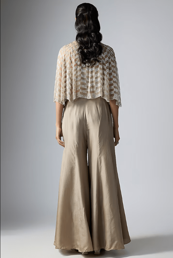 Grey Silk Satin Sharara Set - Image 2