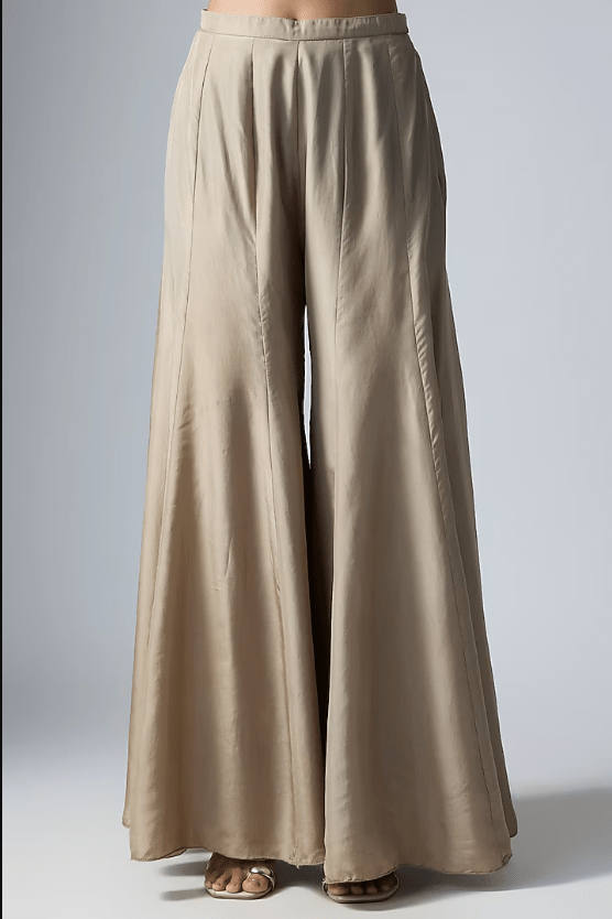 Grey Silk Satin Sharara Set - Image 3