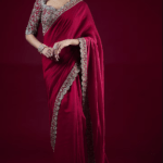 Red Silk Zari Embroidered Saree Set