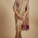 Purple Banarasi Silk Saree Set