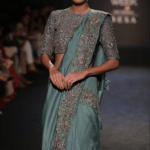 Sea Green Embroidered Saree and Blouse Set