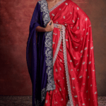 Red Silk Zardosi Embroidered Saree Set
