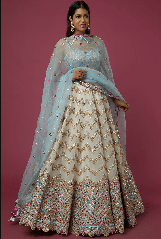 White Embroidered Lehenga Set