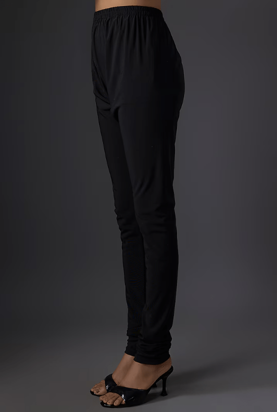 Black Chiffon Sequins Embroidered Kurta Set - Image 3