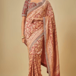 Red Banarasi Zardosi Embroidered Saree Set