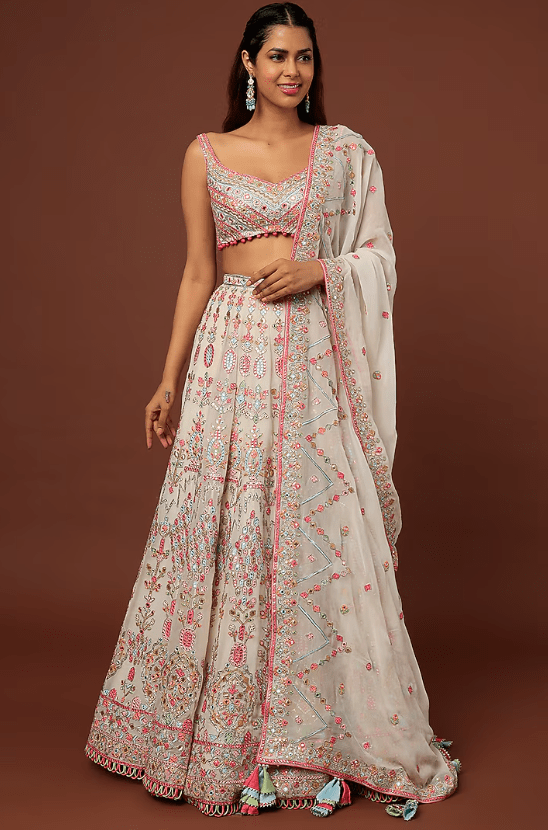 Blush Pink Embroidered Lehenga Set