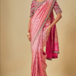 Pink Banarasi Zardosi Embroidered Saree Set