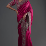 Pink Silk Zardosi Embroidered Saree Set