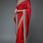 Red Silk Embroidered Saree Set