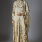 Almond Chiffon Sequins Embroidered Kurta Set